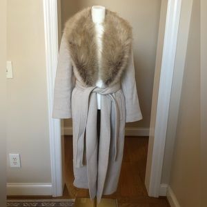 Zara Fur Collar Manteca Premium Wool Coat